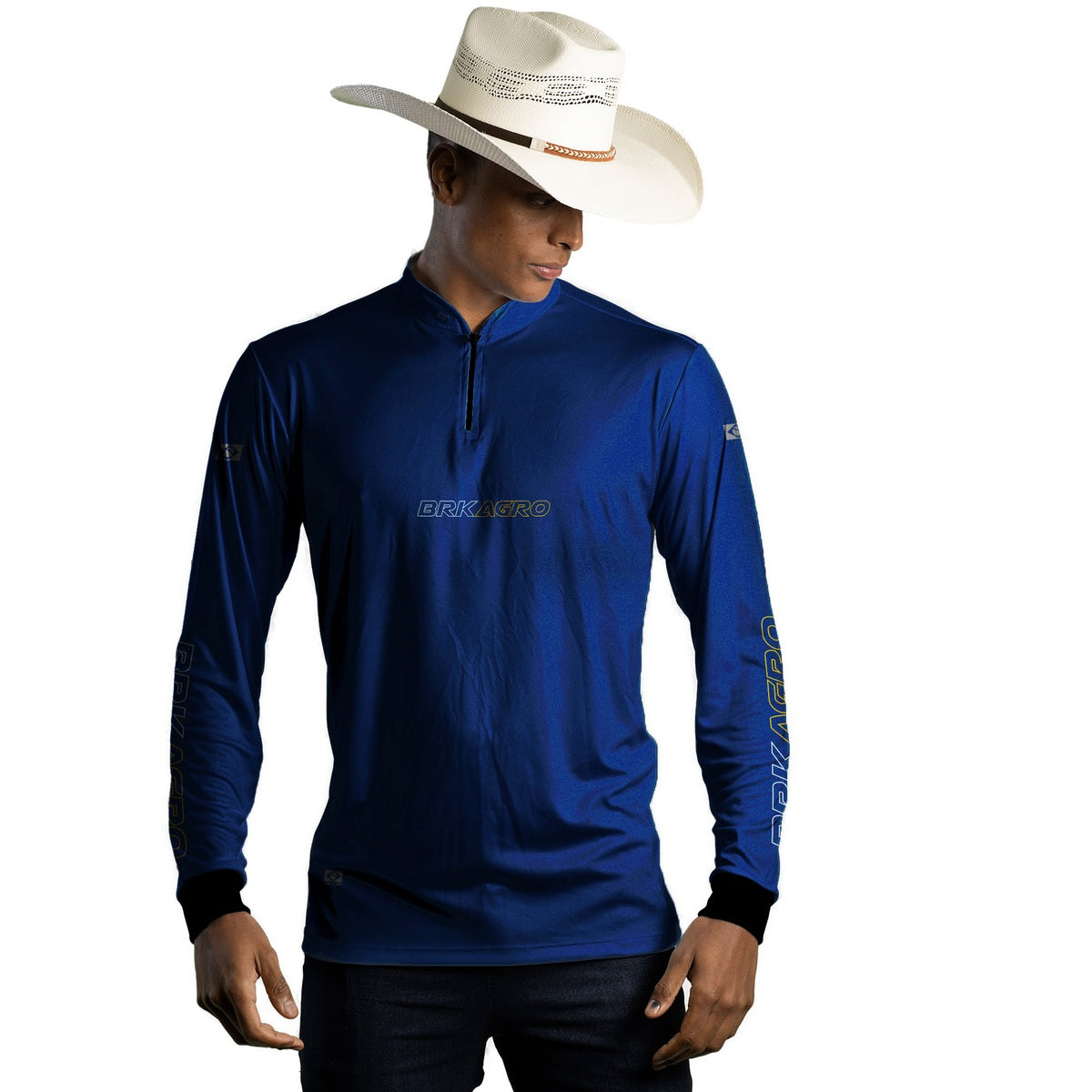 Camisa Agro Brk Básica Azul com Proteção Solar UV50+ - Brk Agro
