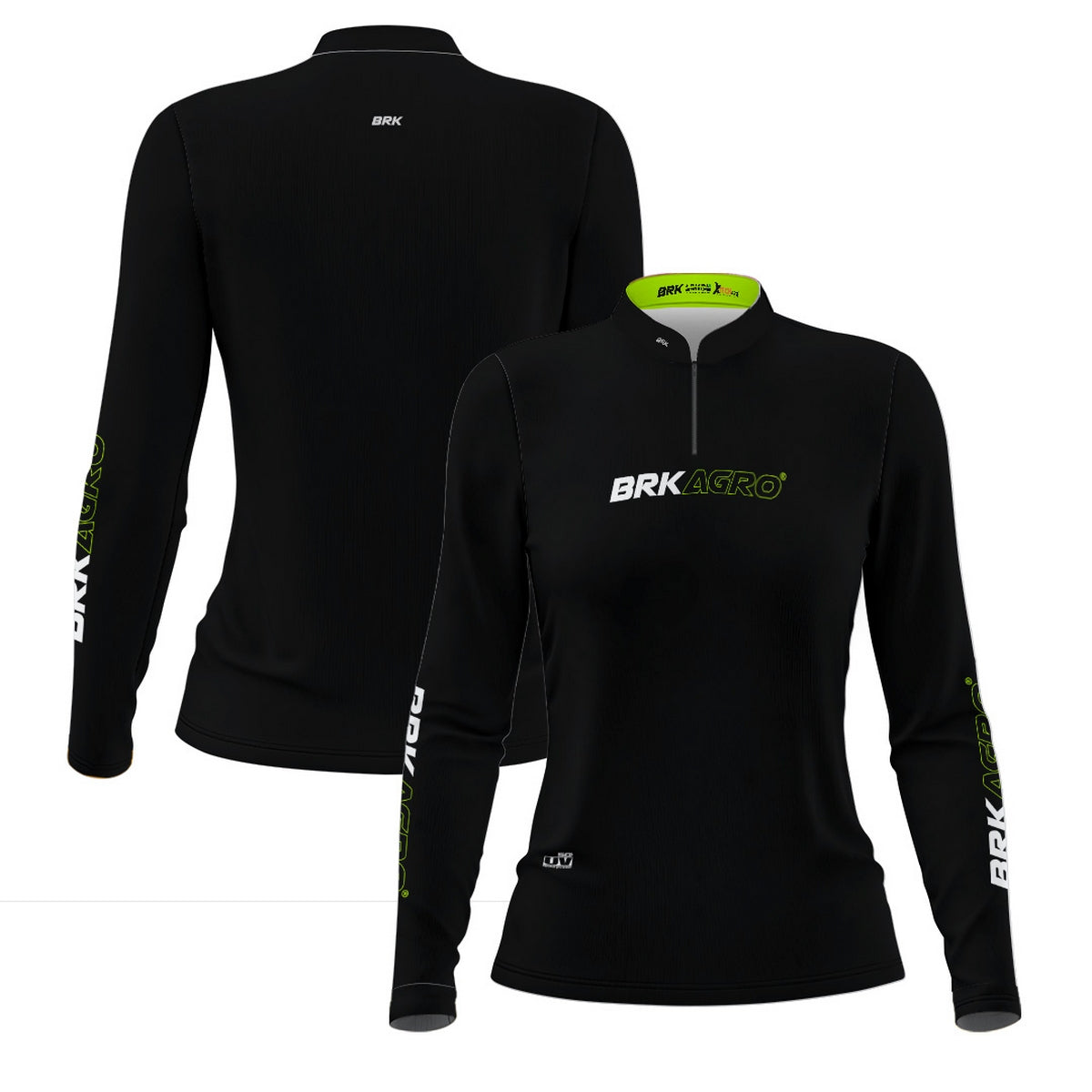 Camisa Feminina Agro  Brk Preto Básica com Proteção Solar UV50+ - Brk Agro