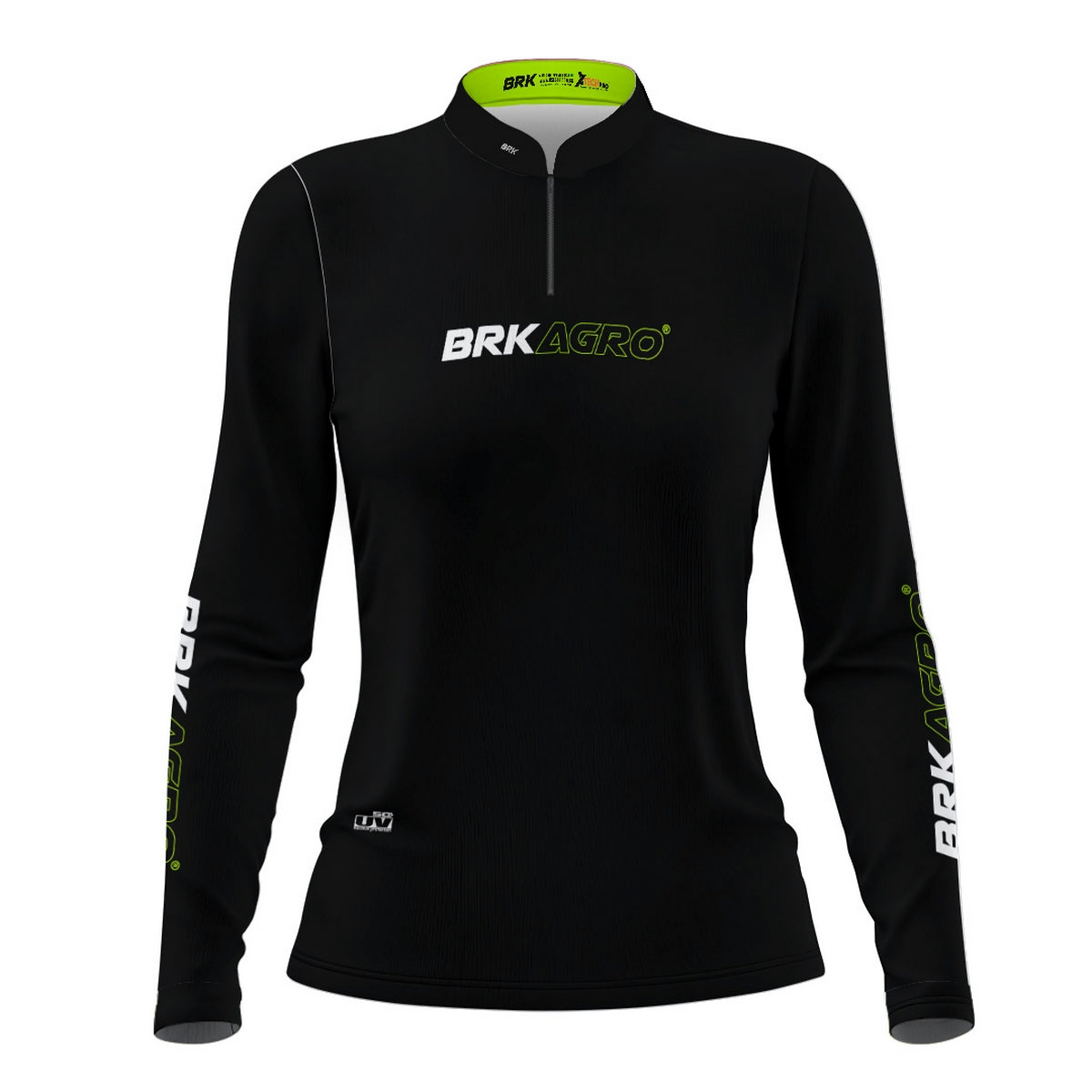 Camisa Feminina Agro  Brk Preto Básica com Proteção Solar UV50+ - Brk Agro