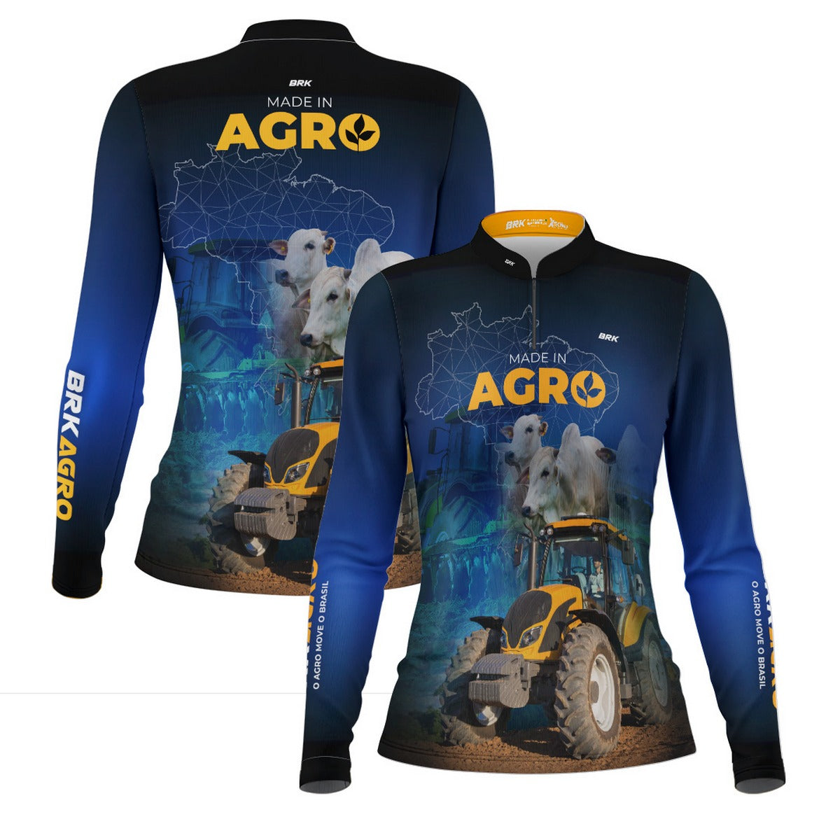 Camisa Feminina Agro  Brk Made in Agro Pecuária com Proteção Solar UV50+ - Brk Agro
