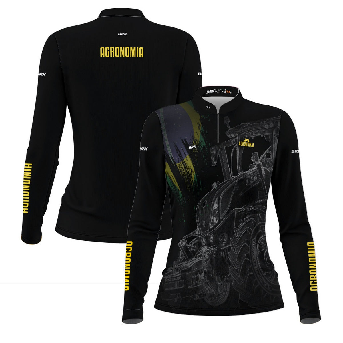Camisa Feminina Agro  Brk Agronomia Preta 2 com UV50+ - Brk Agro