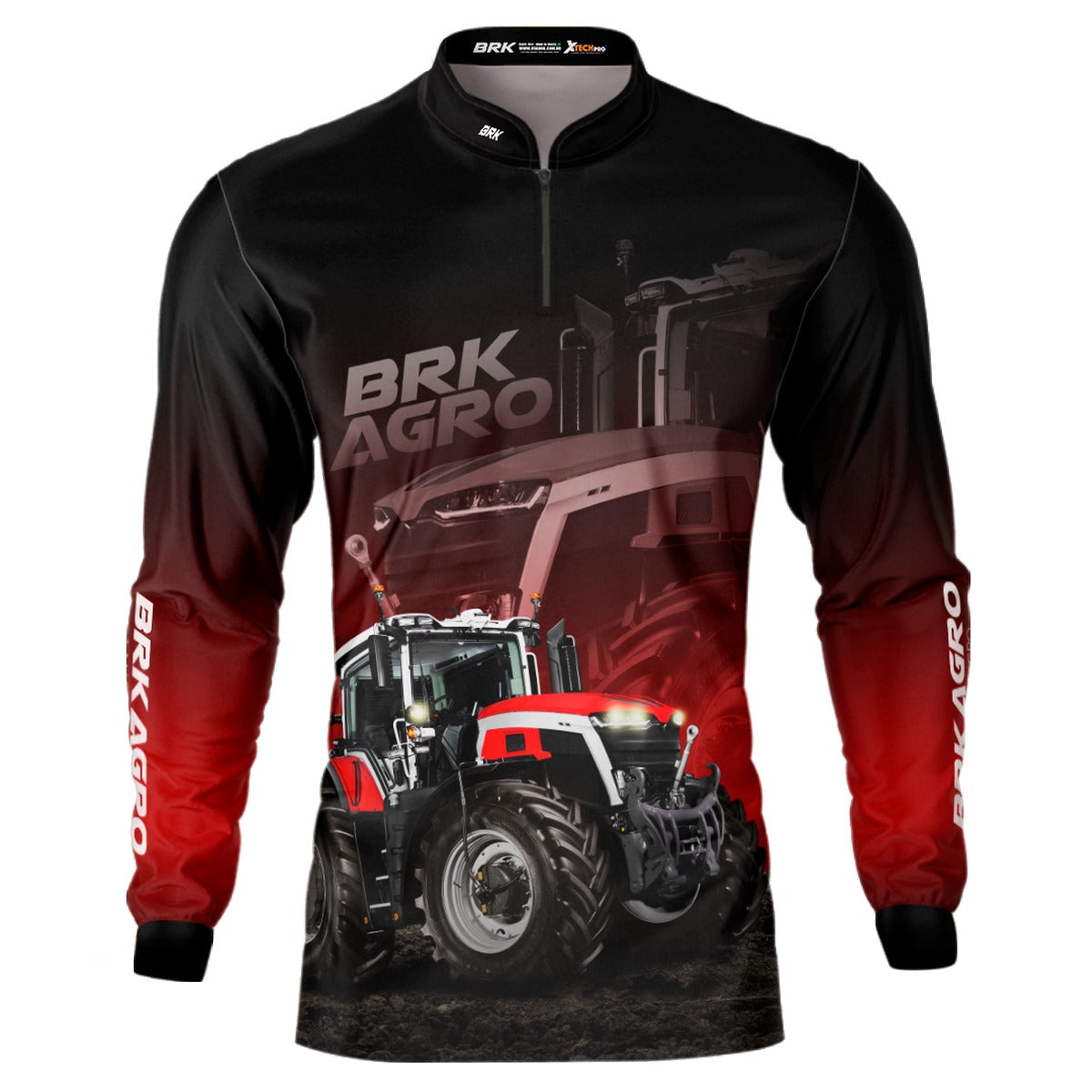 Camisa Agro Brk Trator Vermelho MF 9S com Proteção Solar UV50+ - Brk Agro