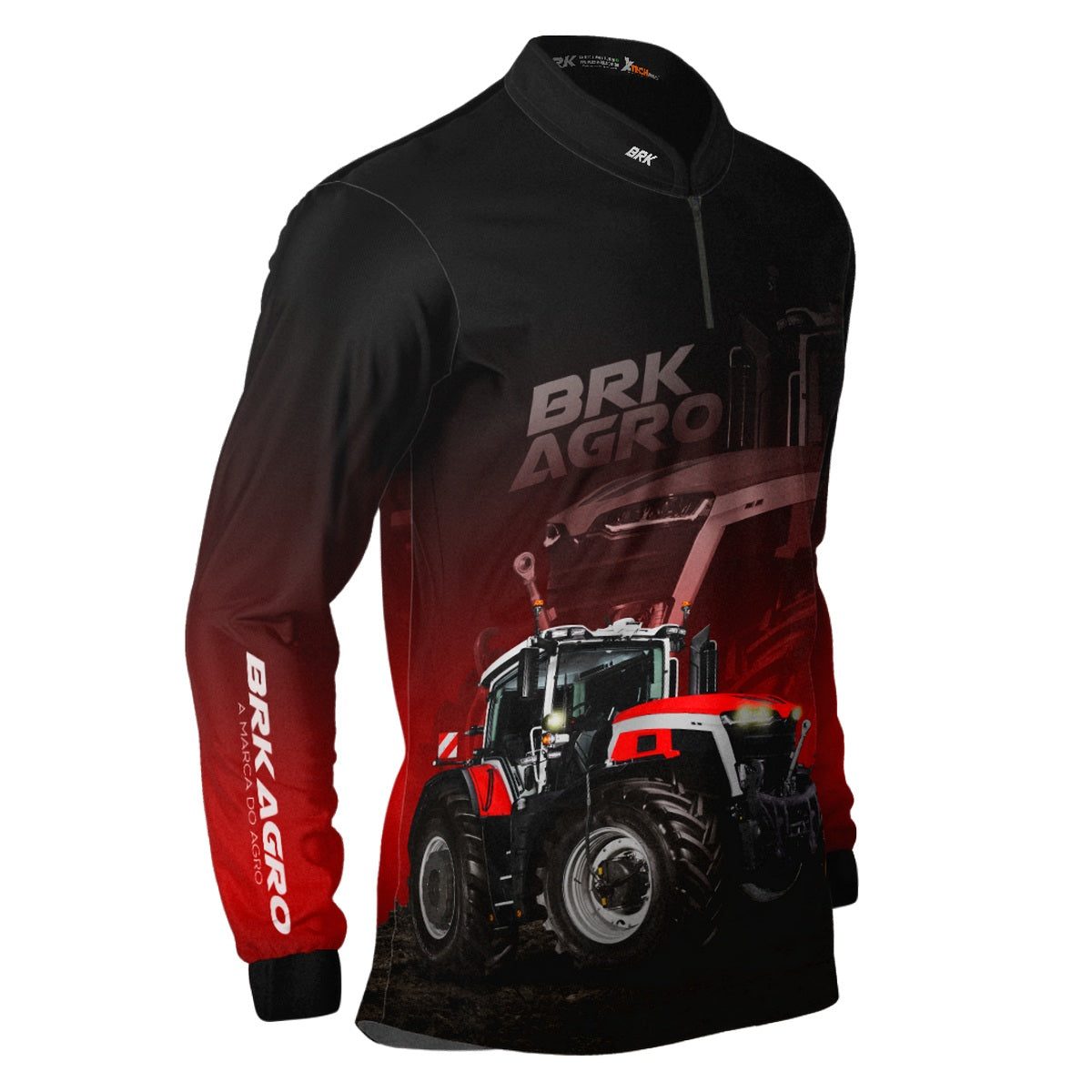 Camisa Agro Brk Trator Vermelho MF 9S com Proteção Solar UV50+ - Brk Agro