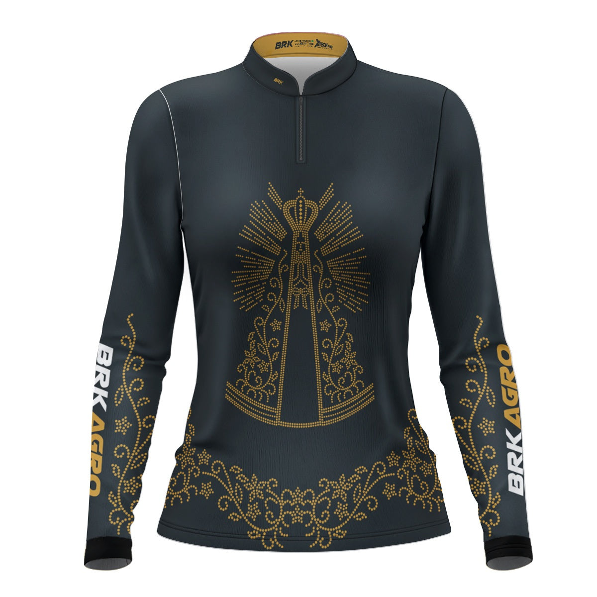 Camisa Feminina Agro  Brk Nossa Senhora Aparecida Strass com Proteção Solar UV50+ - Brk Agro