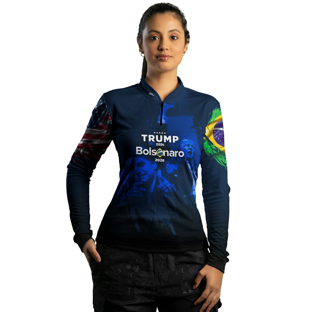 Camisa Agro Brk Trump e Bolsonaro Feminina com Proteção Solar UV50+ - Brk Agro