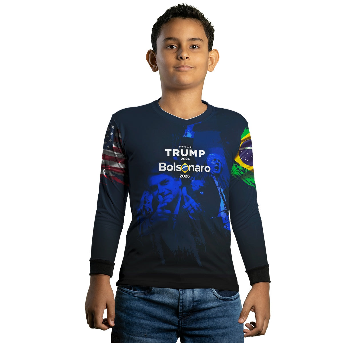 Camisa Agro Brk Trump e Bolsonaro Infantil com Proteção Solar UV50+ - Brk Agro