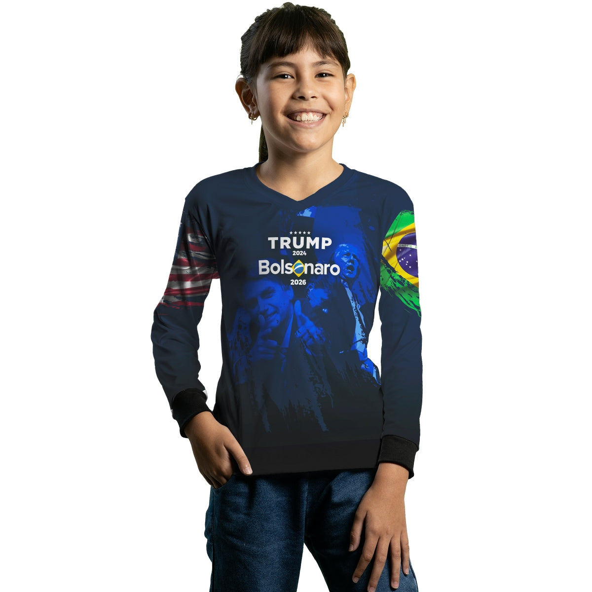 Camisa Agro Brk Trump e Bolsonaro Infantil com Proteção Solar UV50+ - Brk Agro