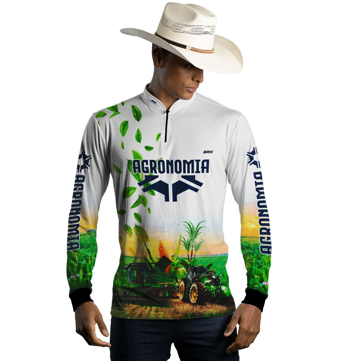 Camisa Agro Brk Agronomia Branca com Proteção Solar UV50+ - Brk Agro