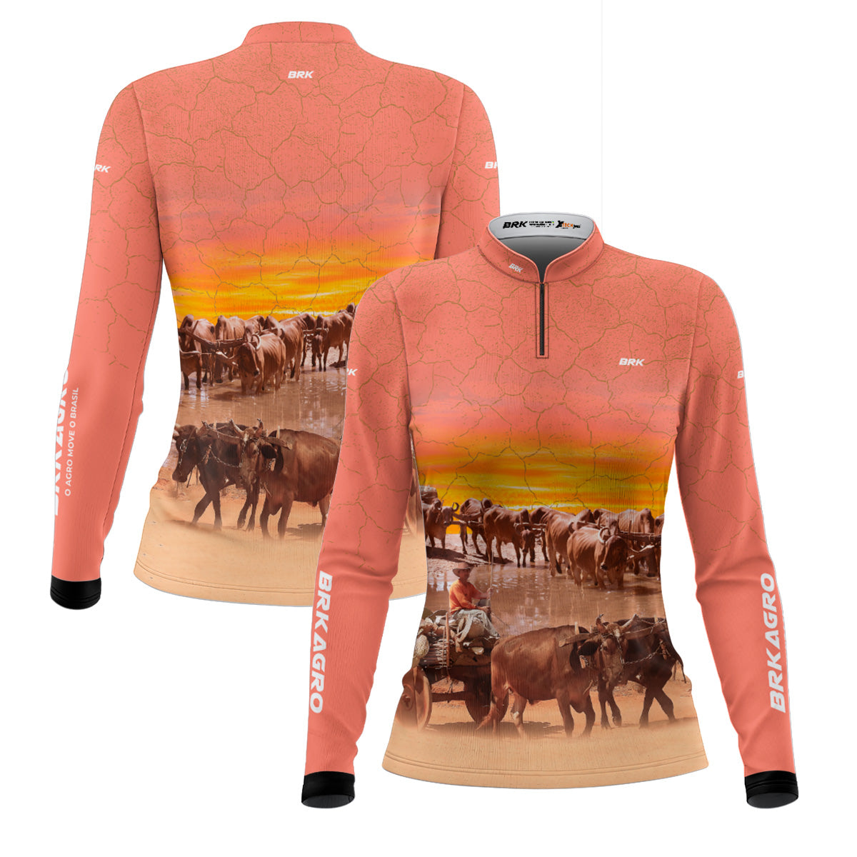 Camisa Feminina Agro  Brk Rose Boiadeiro com Proteção Solar UV50+ - Brk Agro