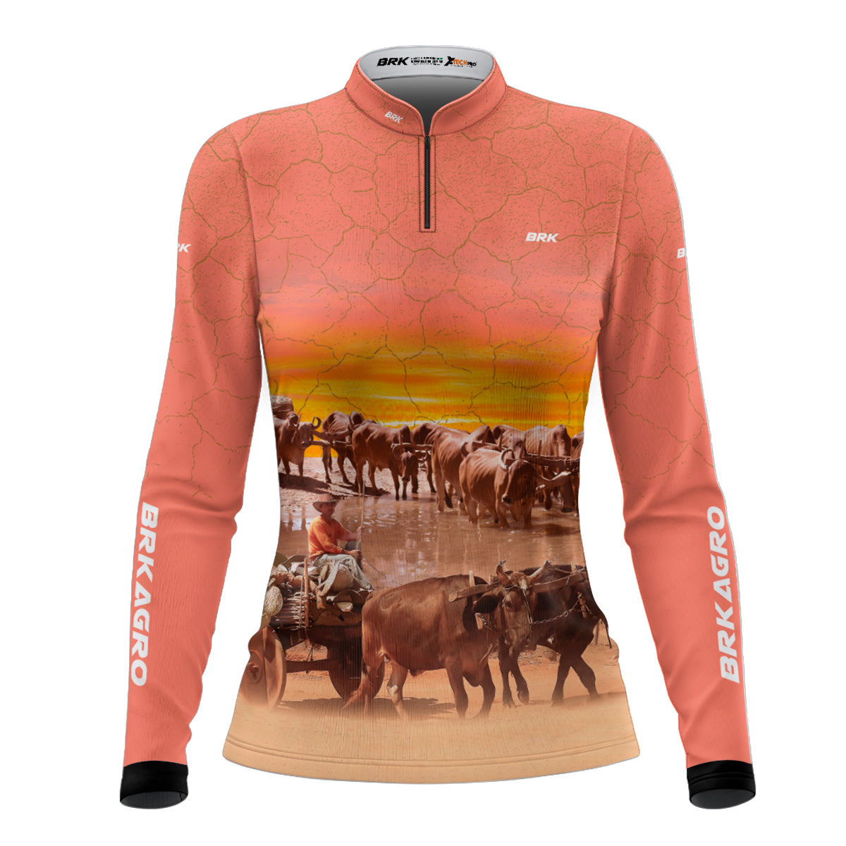 Camisa Feminina Agro  Brk Rose Boiadeiro com Proteção Solar UV50+ - Brk Agro