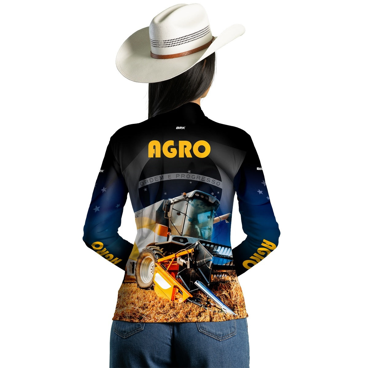 Camisa Feminina Agro  Brk Trator com Proteção Solar UV50+ - Brk Agro