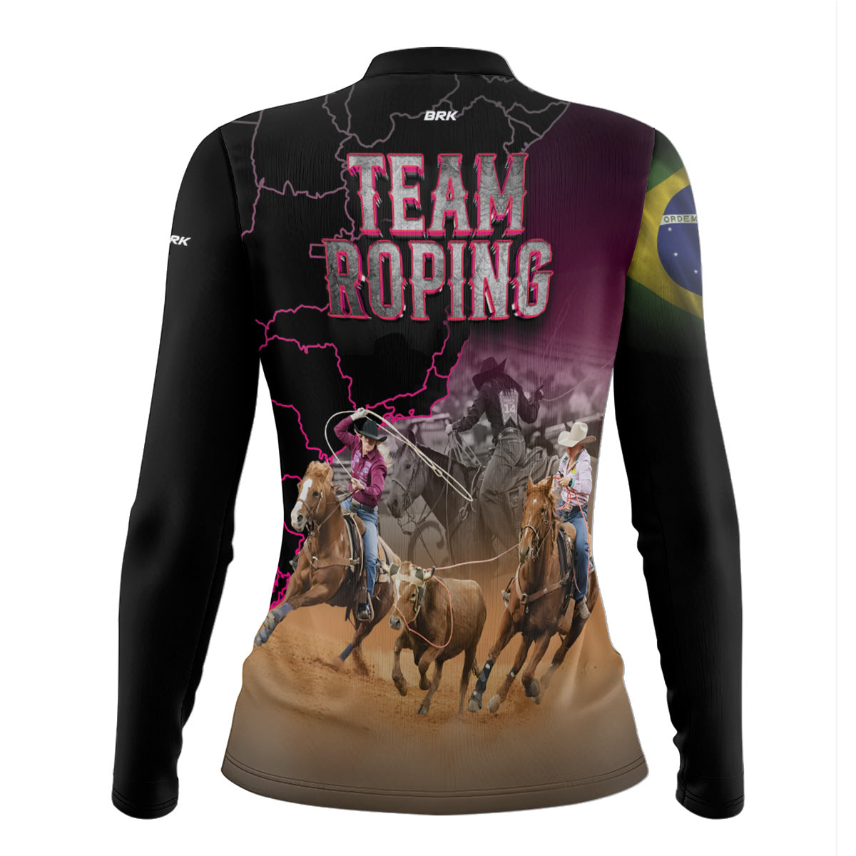 Camisa Feminina Agro  Brk Team Roping Brasil 2 com Proteção Solar UV50+ - Brk Agro