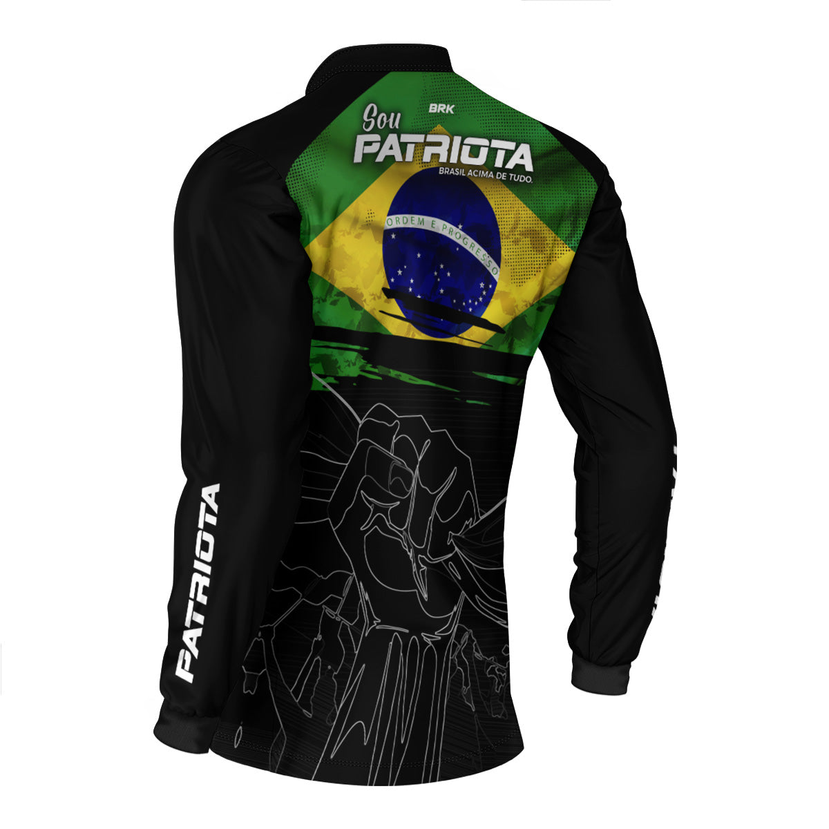 Camisa Agro Brk Básica Patriota Preta Bandeira do Brasil com Proteção UV50+ - Brk Agro