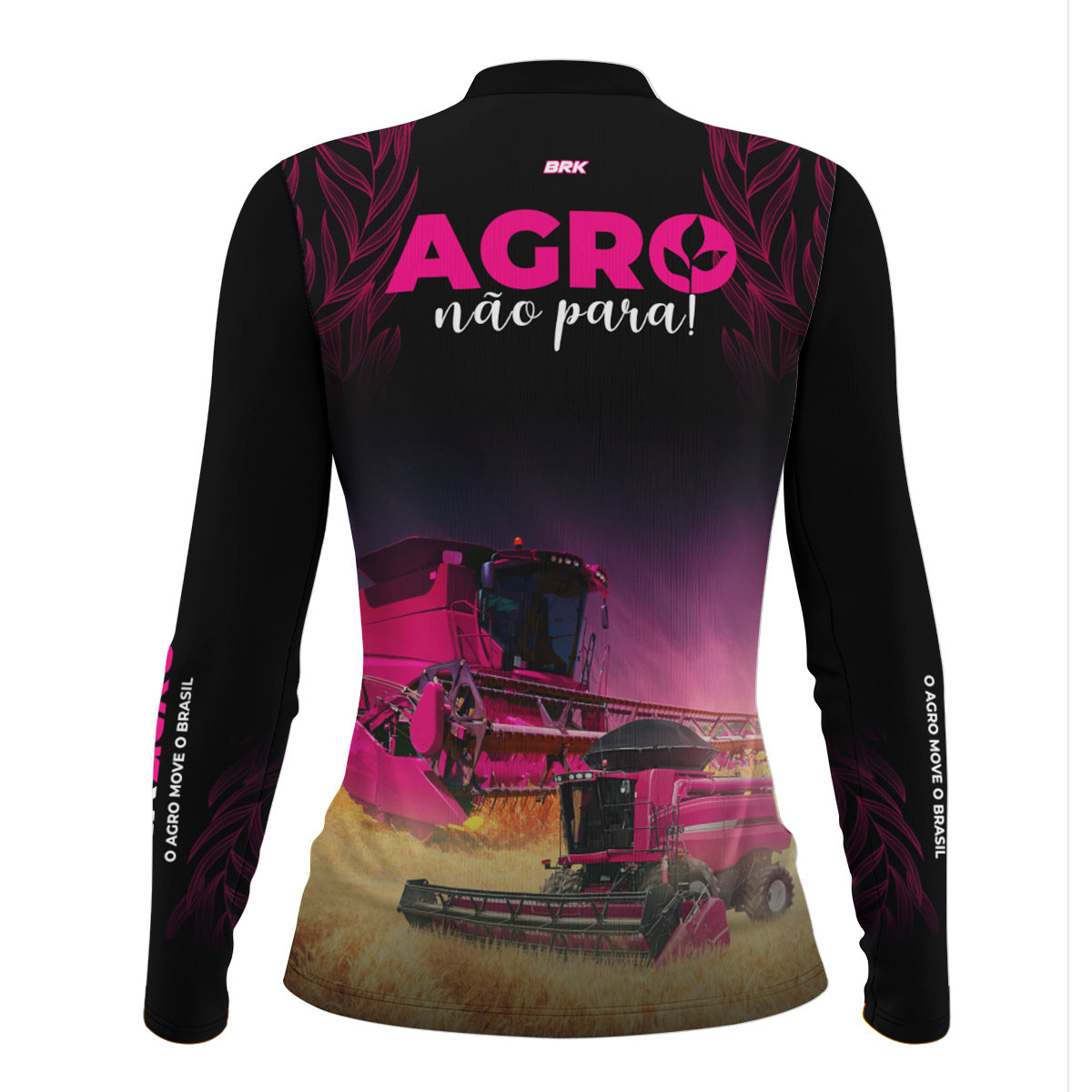 Camisa Feminina Agro  Brk O Agro Não Para Preta com UV50+ - Brk Agro