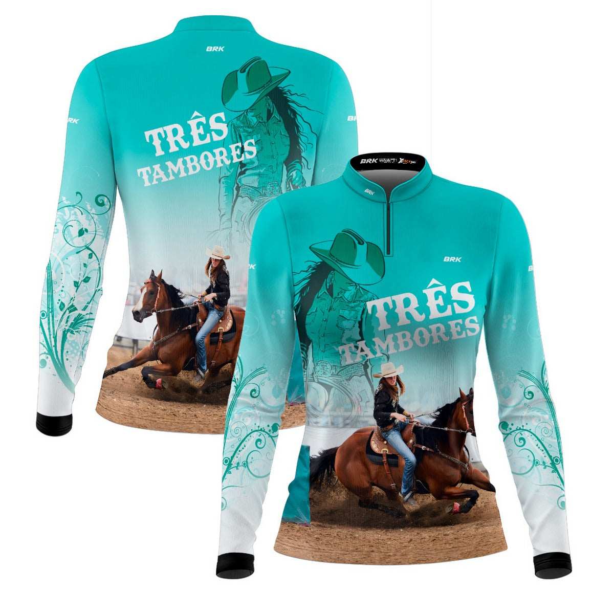 Camisa Feminina Agro  Brk Campeã Dos Três Tambores com Proteção Solar UV50+ - Brk Agro