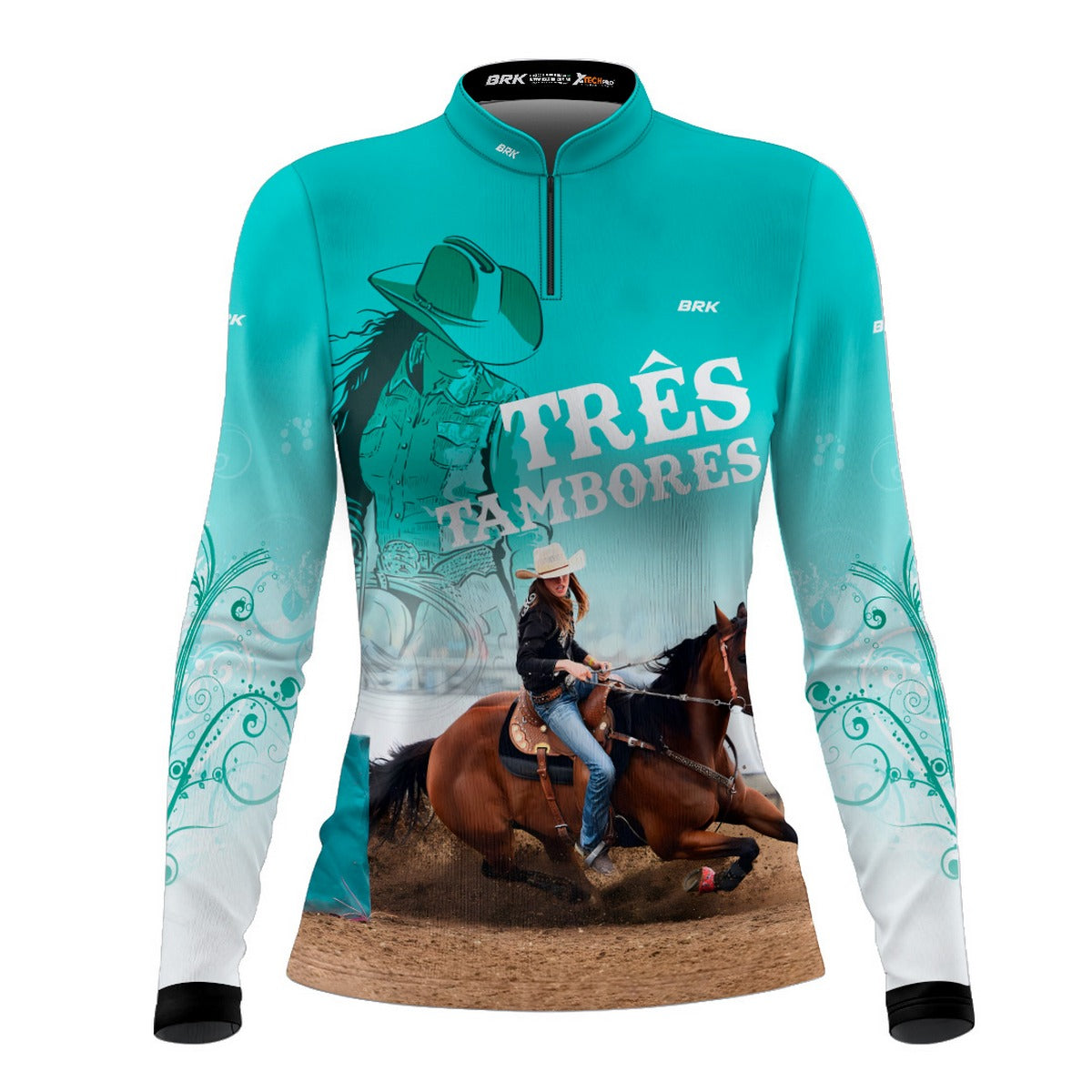 Camisa Feminina Agro  Brk Campeã Dos Três Tambores com Proteção Solar UV50+ - Brk Agro