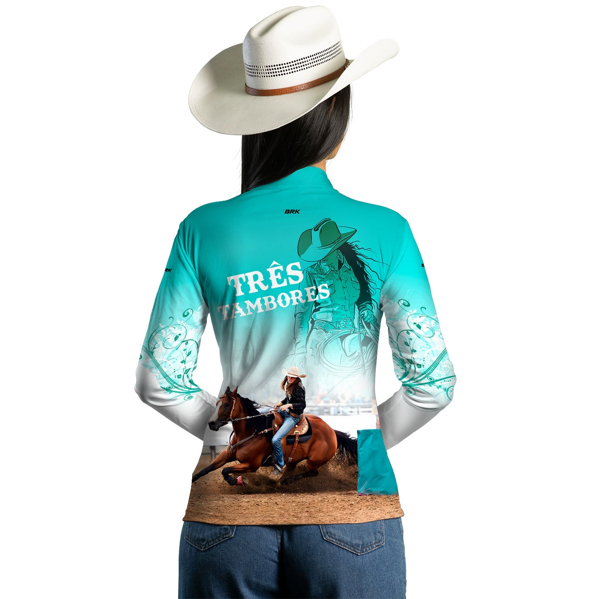 Camisa Feminina Agro  Brk Campeã Dos Três Tambores com Proteção Solar UV50+ - Brk Agro