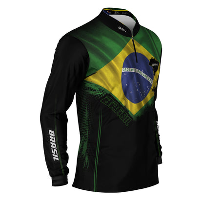 Camisa Agro Brk Bandeira do Brasil com Proteção Solar UV50+ - Brk Agro