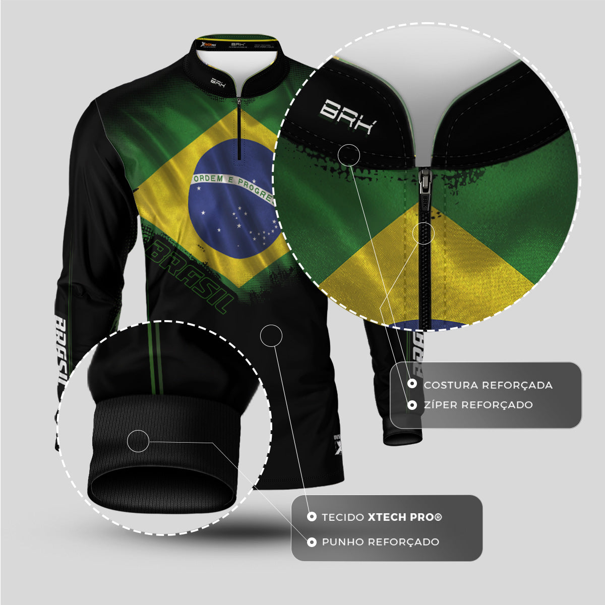 Camisa Agro Brk Bandeira do Brasil com Proteção Solar UV50+ Envio Imediato - Brk Agro