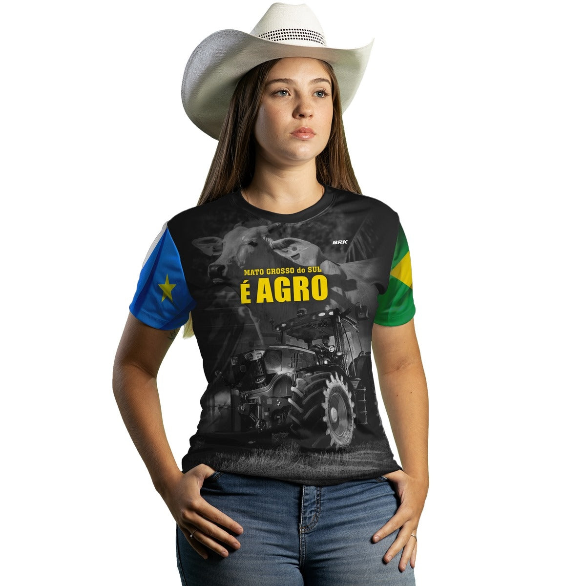 Camiseta Agro Feminina Brk Mato Grosso do Sul é Agro com UV50+ - Brk Agro