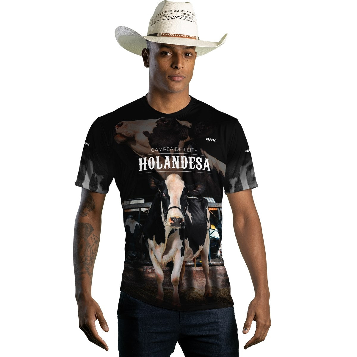 Camiseta Agro Brk Vaca Holandesa com Proteção Solar UV50+ - Brk Agro
