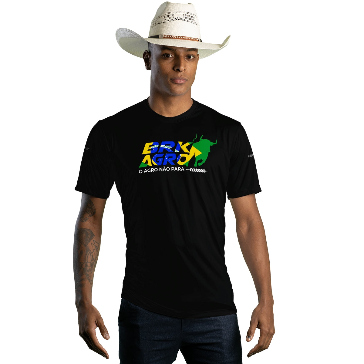 Camiseta Agro Brk O Agro Não Para com Proteção Solar UV50+ - Brk Agro