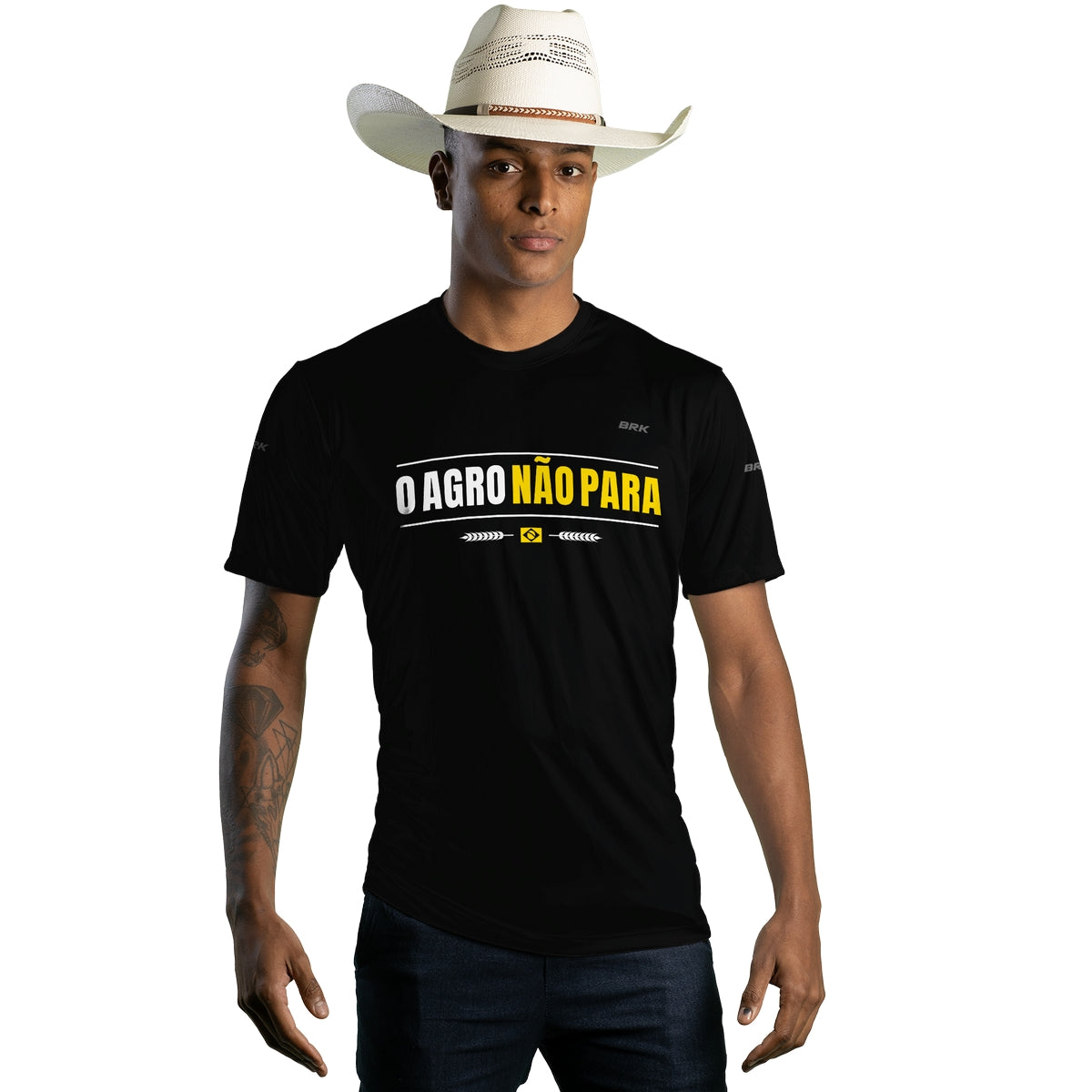 Camiseta Agro Brk O Agro Não Para com Proteção Solar UV50+ - Brk Agro