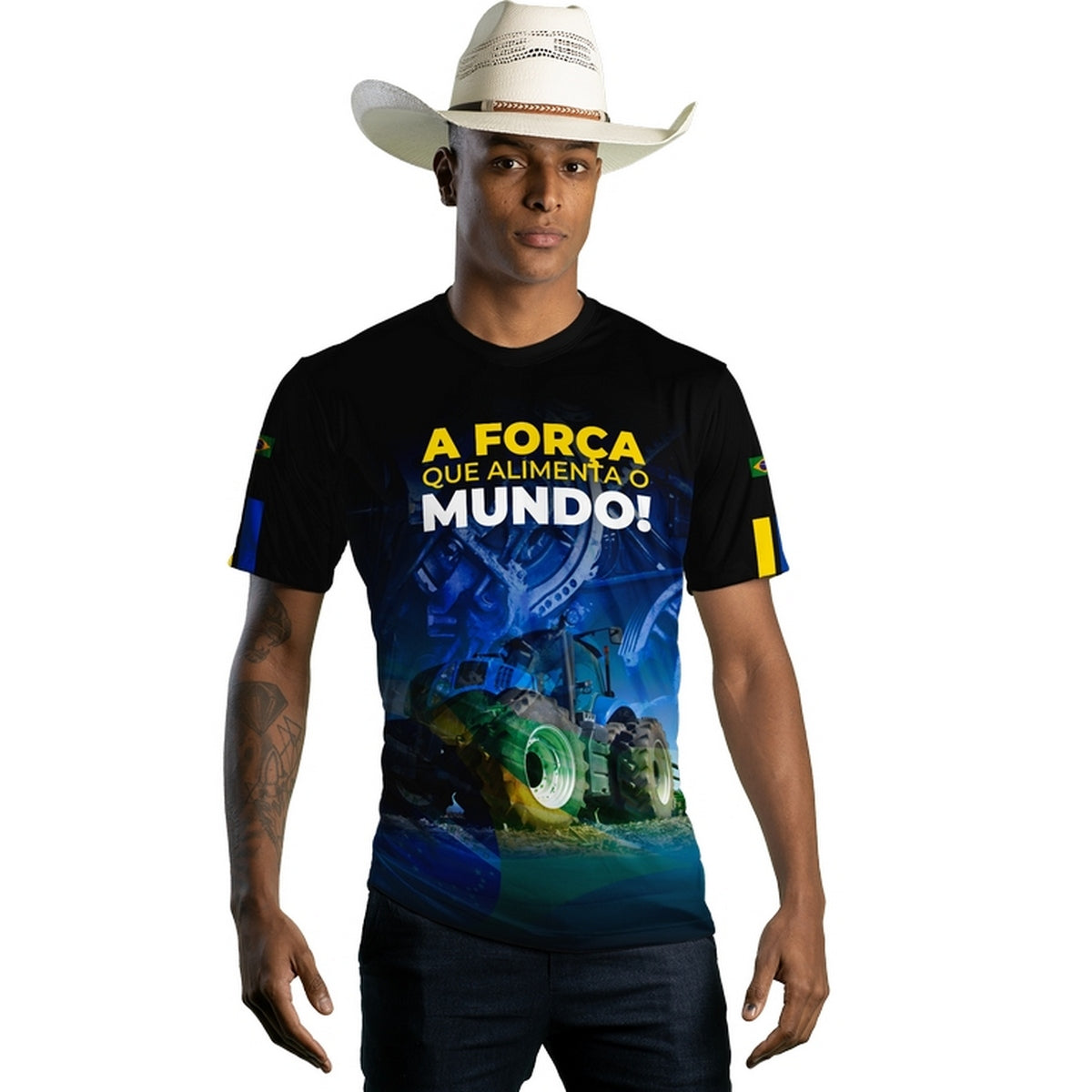 Camiseta Agro Brk A Força que Alimenta o Mundo com Proteção Solar UV50+ - Brk Agro