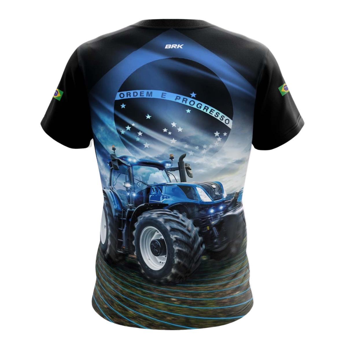 Camiseta Agro Brk O Agro Não Para Azul com Proteção Solar UV50+ - Brk Agro
