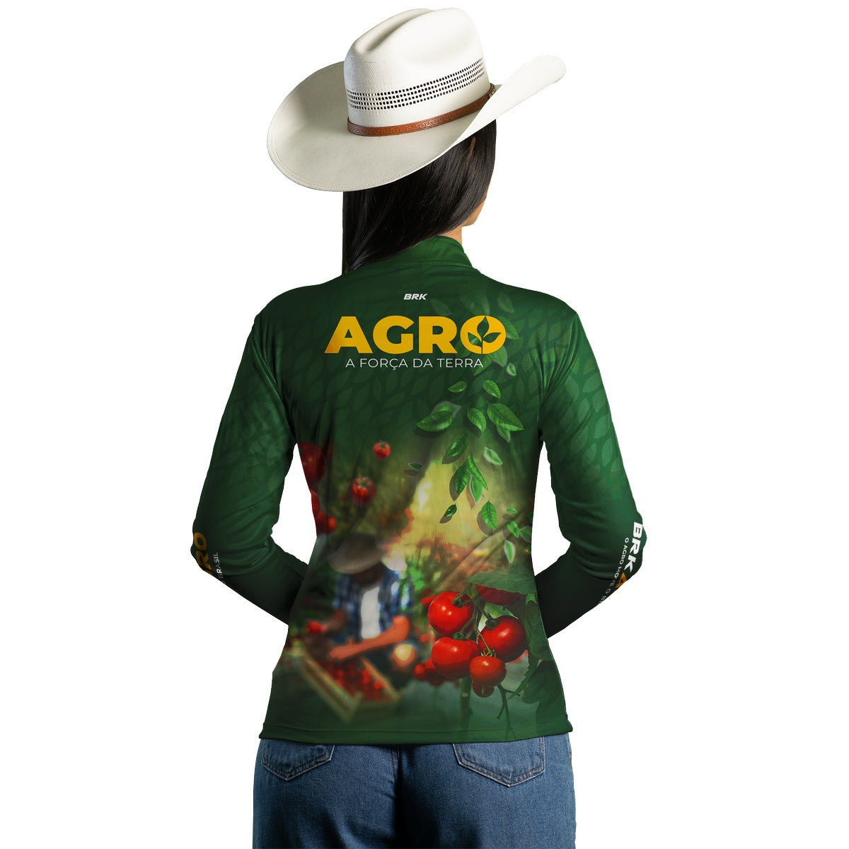 Camisa Feminina Agro Brk Produtor de Tomate com UV50+