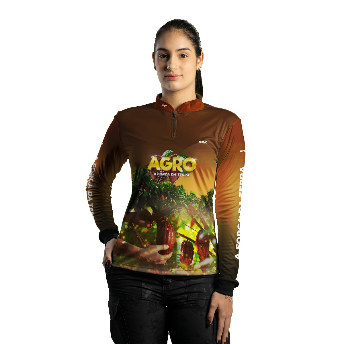 Camisa Feminina Agro Brk Cultivo de Cacau com UV50+