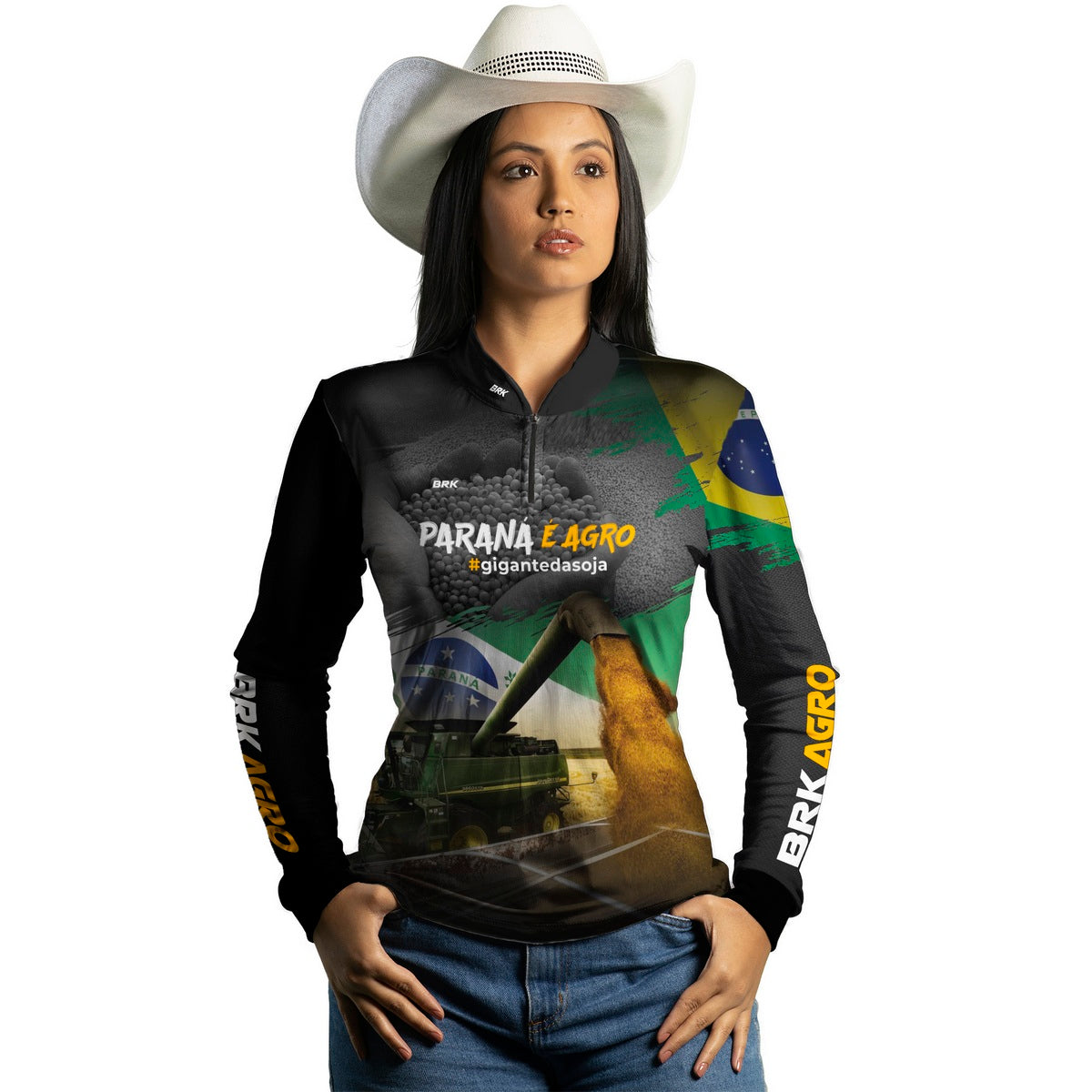 Camisa Agro Feminina Brk Paraná é Agro com Proteção Solar UV50+ - Brk Agro