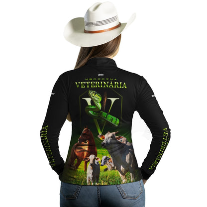 Camisa Agro Feminina Brk Medicina Veterinária com Proteção Solar UV50+ - Brk Agro