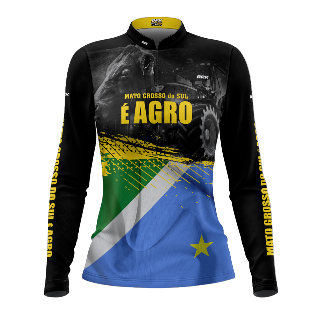 Camisa Agro Feminina Brk Mato Grosso do Sul é Agro com Proteção Solar UV50+ - Brk Agro