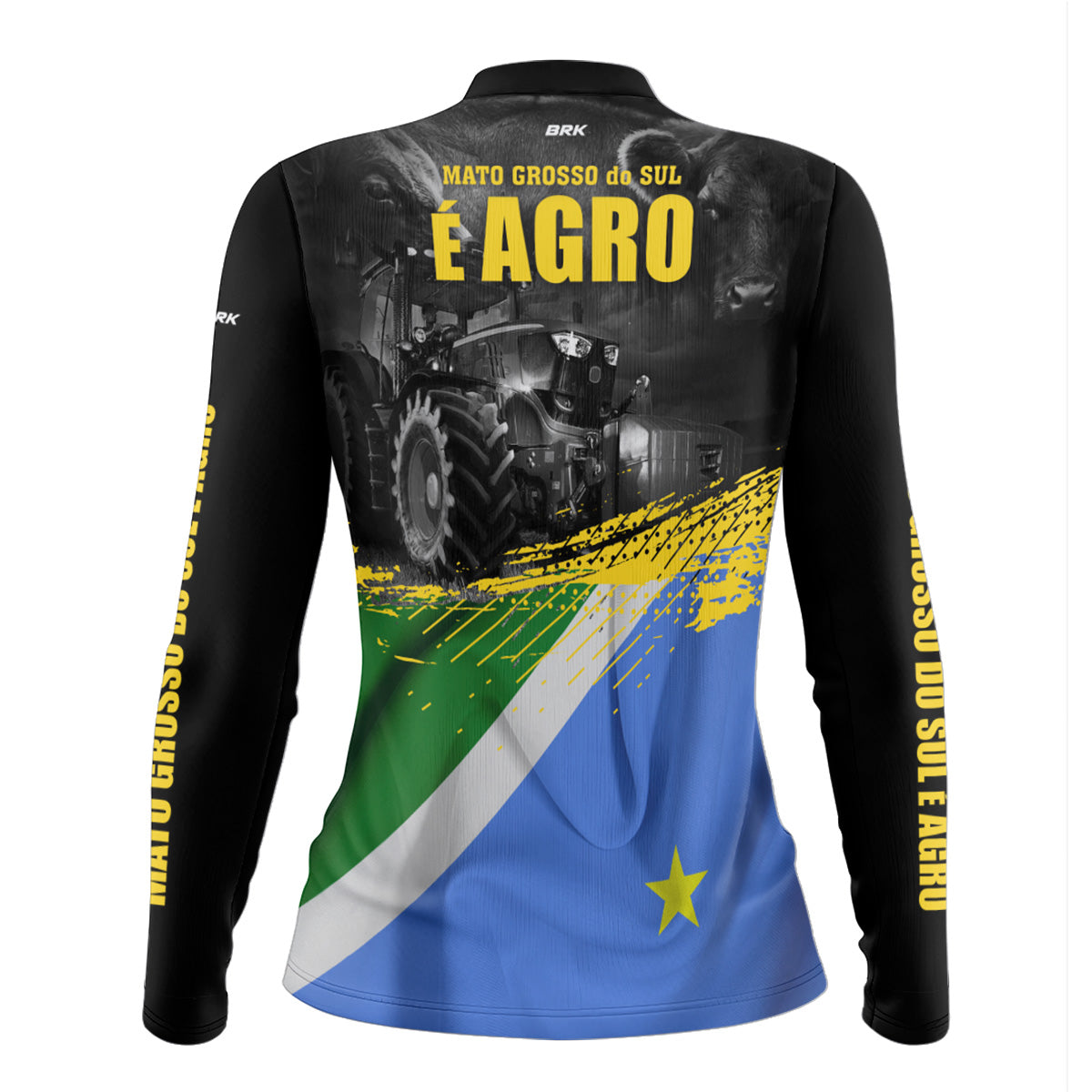 Camisa Agro Feminina Brk Mato Grosso do Sul é Agro com Proteção Solar UV50+ - Brk Agro