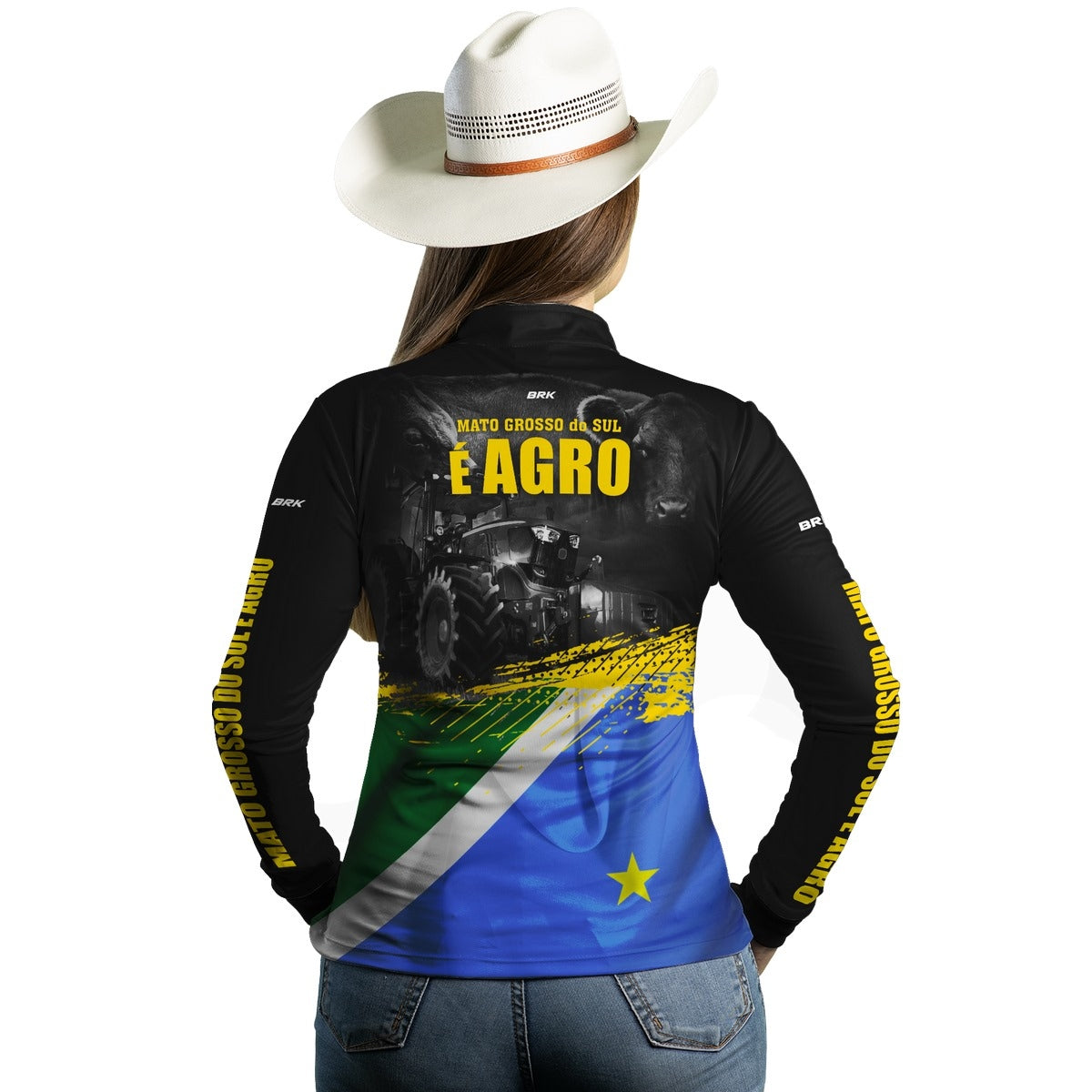 Camisa Agro Feminina Brk Mato Grosso do Sul é Agro com Proteção Solar UV50+ - Brk Agro