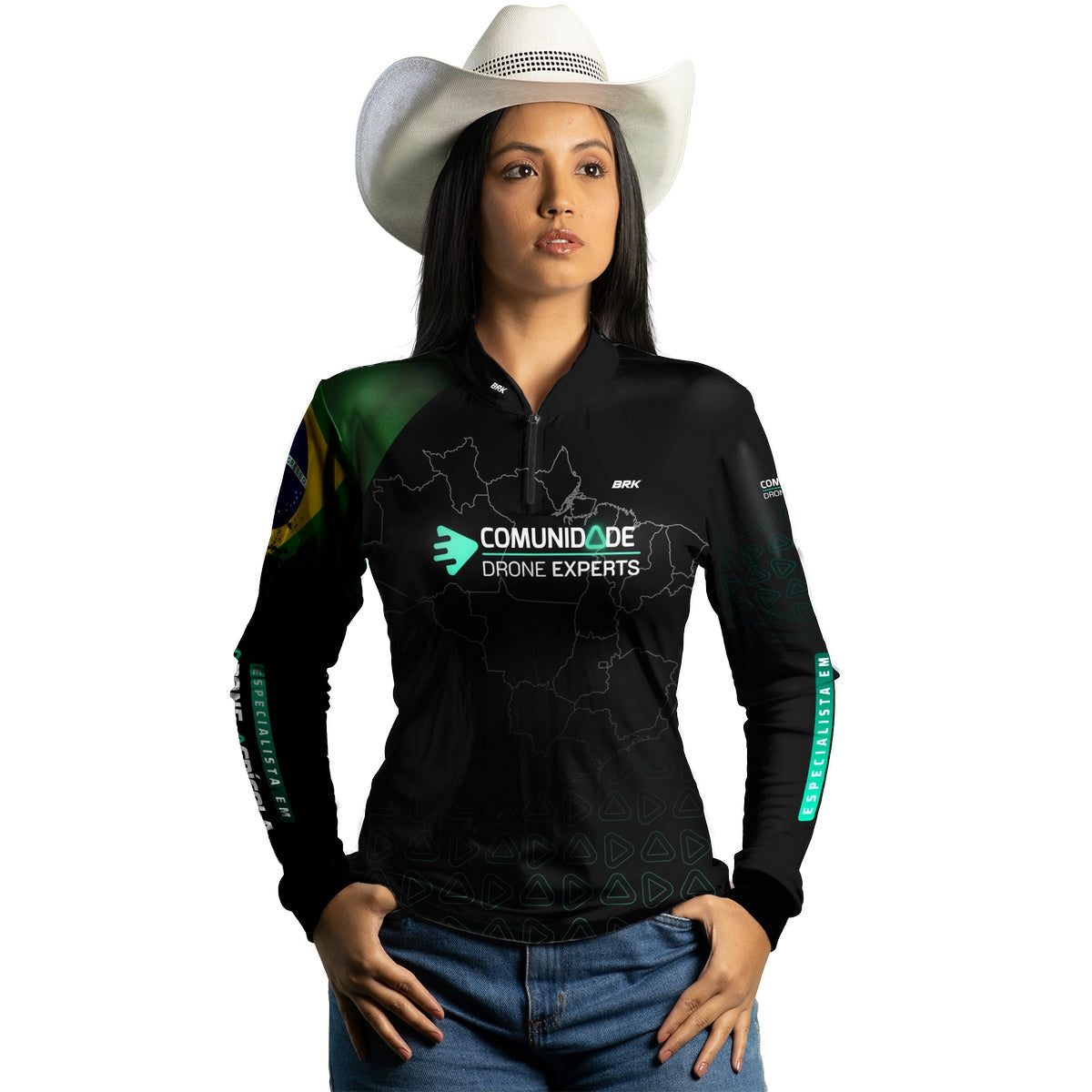Camisa Agro Feminina Brk Drone Expert comunidade com Proteção Solar UV50+ - Brk Agro