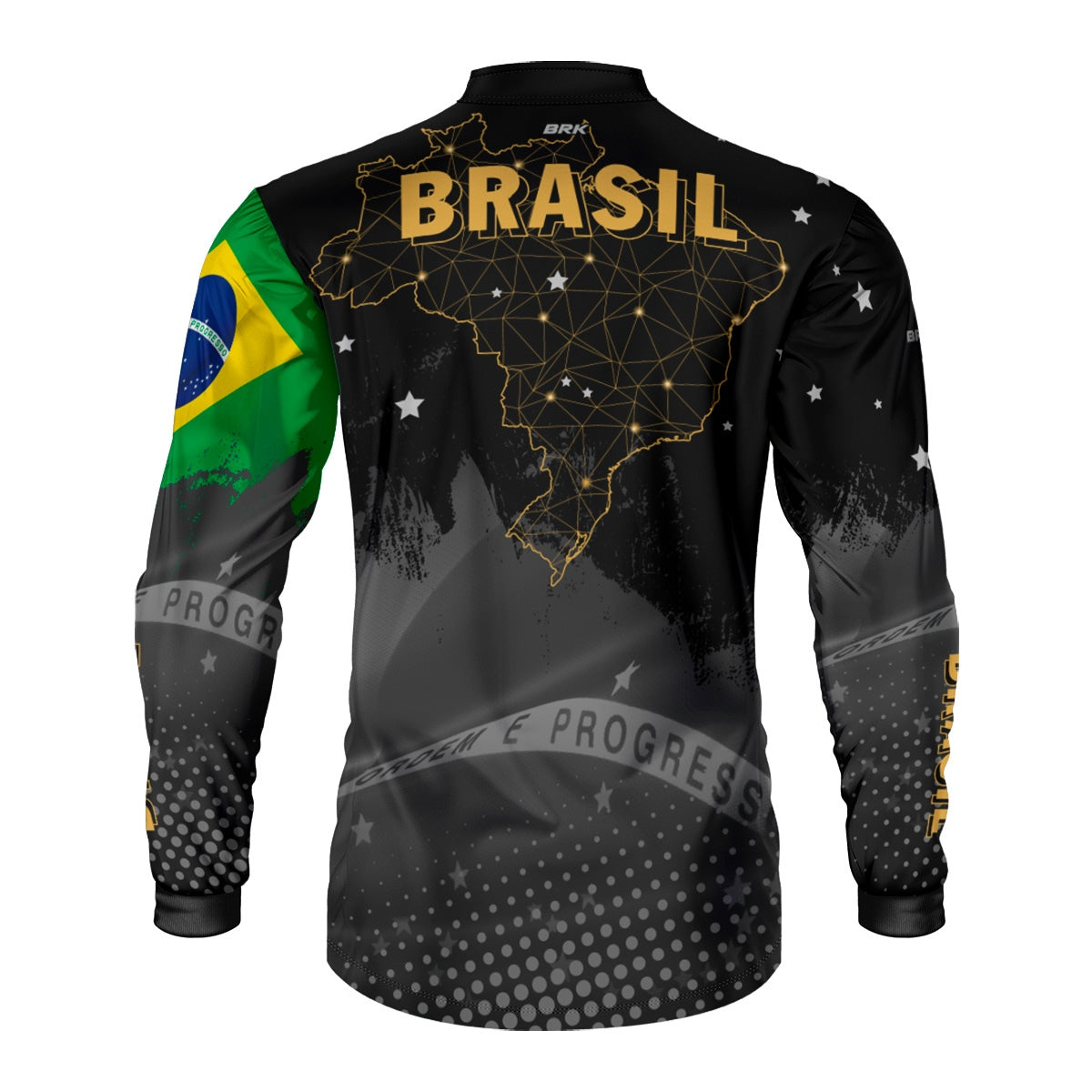 Camisa Brk Brasil Preta com Proteção Solar UV50+ - Brk Agro