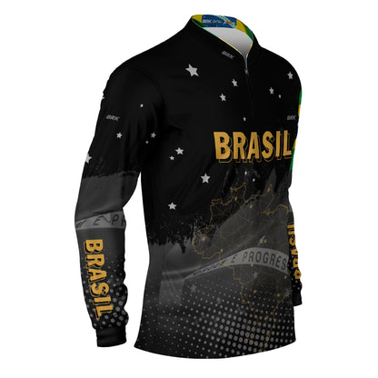 Camisa Brk Brasil Preta com Proteção Solar UV50+ - Brk Agro