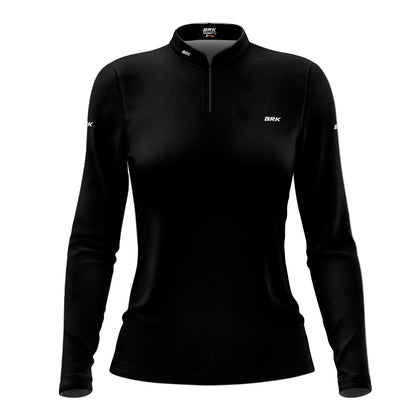 Camisa Feminina Brk Basica Preta com Proteção Solar UV50 Envio Imediato - Brk Agro