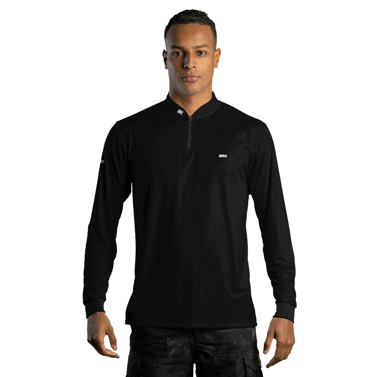 Camisa Masculina Brk Basica Preta com Proteção Solar UV50+ - Brk Agro