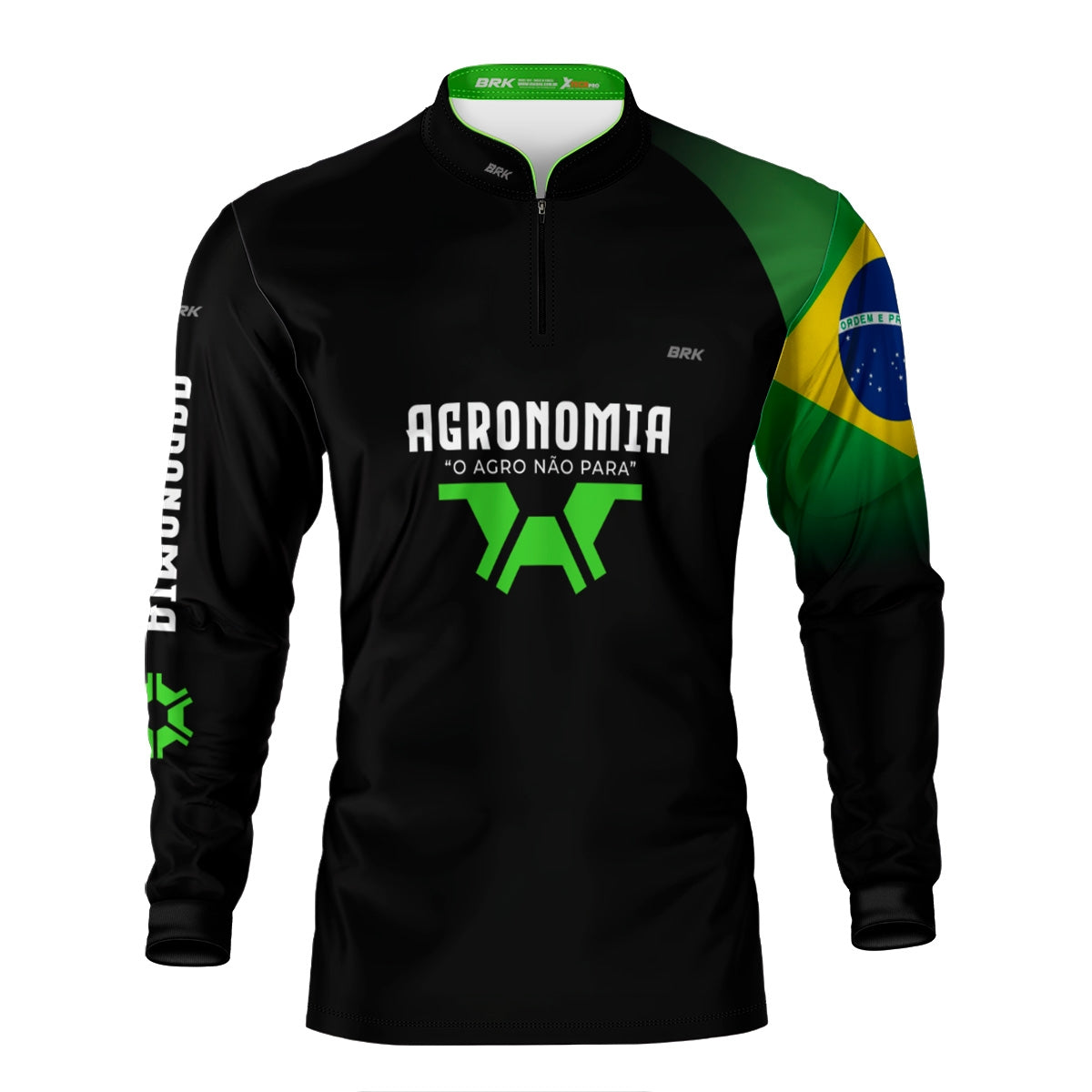Camisa Agro Brk Agronomia Preta com Proteção Solar UV50+ - Brk Agro