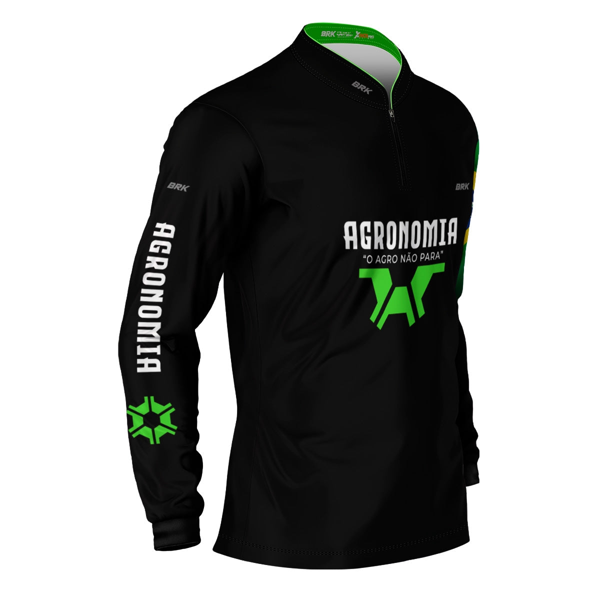 Camisa Agro Brk Agronomia Preta com Proteção Solar UV50+ - Brk Agro