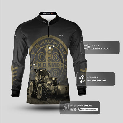 Camisa Agro Brk Medalhão São Bento com UV50+ Envio Imediato - Brk Agro