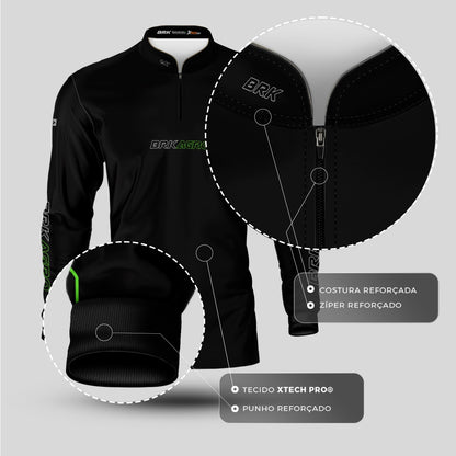 Camisa Agro BRK Mescla Preta com Proteção UV50+ - Brk Agro