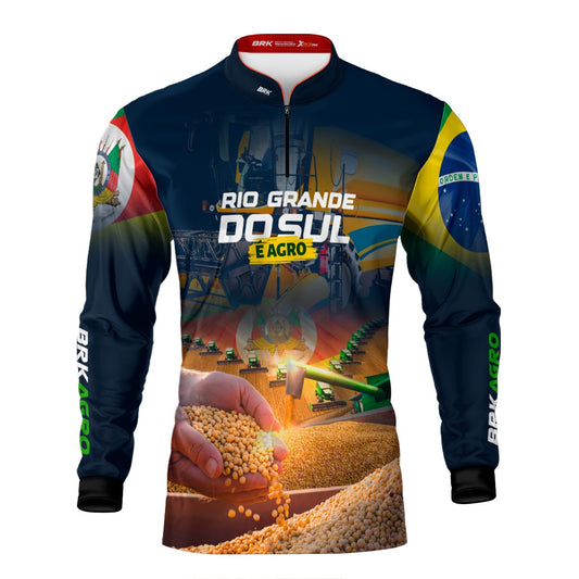 Camisa Agro Brk Rio Grande do Sul é Agro com Proteção UV50+ - Brk Agro