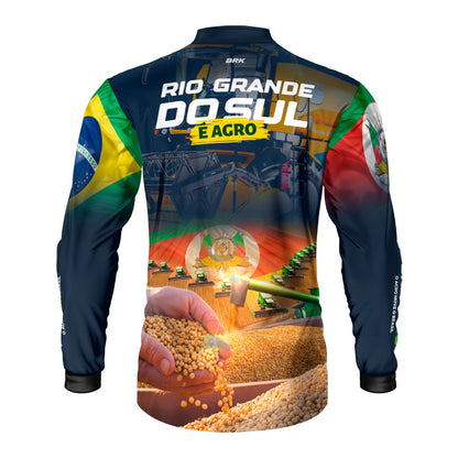 Camisa Agro Brk Rio Grande do Sul é Agro com Proteção UV50+ Envio Imediato - Brk Agro