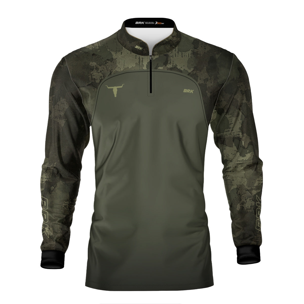 Camisa Agro Brk Camu Verde Long Horn com Proteção UV50+ Envio Imediato - Brk Agro