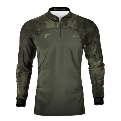 Camisa Agro Brk Camu Verde Long Horn com Proteção UV50+ Envio Imediato - Brk Agro