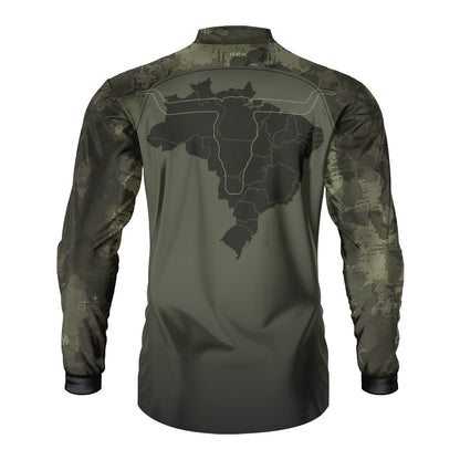 Camisa Agro Brk Camu Verde Long Horn com Proteção UV50+ Envio Imediato - Brk Agro